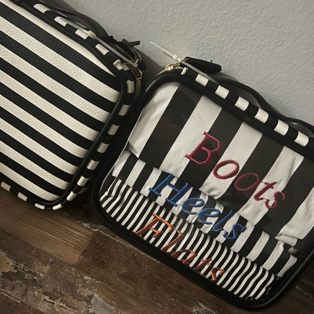 Striped Black and White Travel Bags